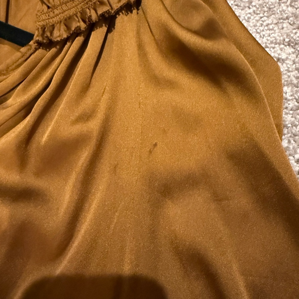 Ramy Brook Wrenn Dress in Metallic Copper Satin Midi Dress Size: Small - Picture 15 of 16
